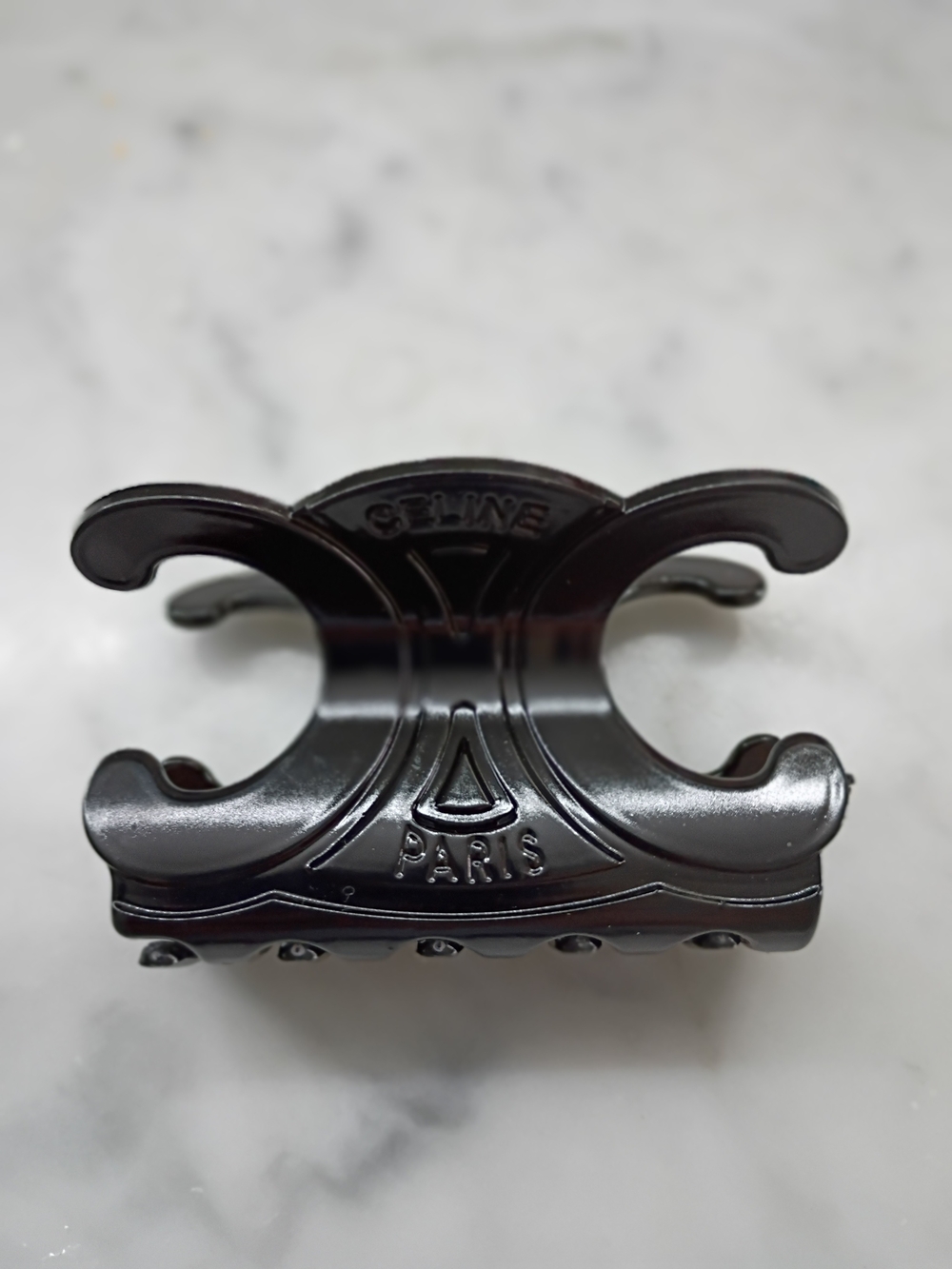 Céline Paris Black Logo Hair Claw Clip